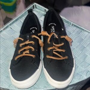 Sperry Black Sneakers with Tan Laces